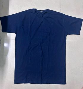 Solid Oversized T-shirt (Navy Blue)