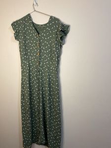 Floral Print Button-Down Midi Dress