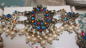Oxidised Peacock Jhumka Set