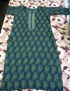Stylish Teal Paisley Print Kurta