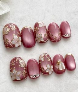Elegant Floral Press-On Nails