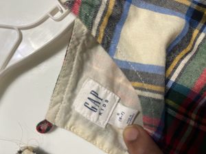 New Gap Kids Checked Tiered Frock 6-7 Yrs