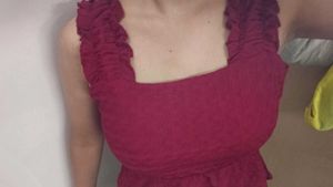 Maroon textured sleeveless top