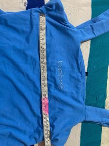Bebe Blue Rhinestone Logo Tank Top