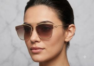 Dior 7A Quality Replica Sunglasses with Gold Frame