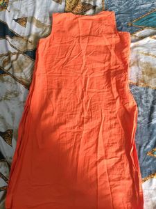 Orange Sleeveless Kurta