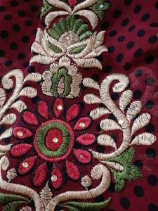 Maroon Embroidered Saree