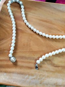 Elegant Faux Pearl Necklace with stones