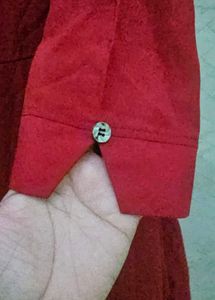 Maroon Embroidered Kurta
