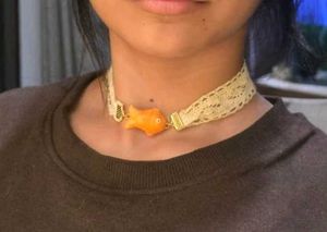 Cute Goldfish Lace Choker Necklace