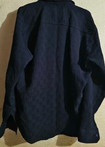 Men’s Black Textured Full Sleeve Shirt | Stylish C