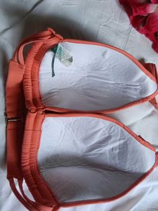 Coral Halter Neck Bikini Top