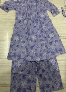 lavender Floral Kurta Set