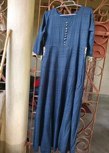 Branded Beautiful Navy Blue Kurta With Outer💙🧡💙