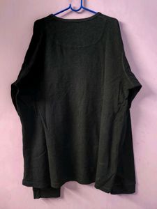 Ribbed Balck Henley Shirt