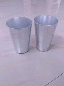 Set of 2 Aluminum Tumblersgerman silver