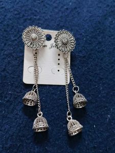 Silver Jhumka Earrings