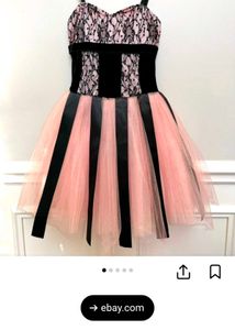 Pink &amp; Black Lace Tulle jumpsuit