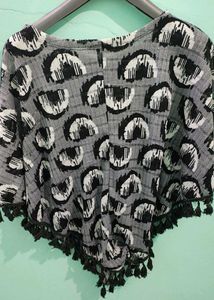 Stylish Printed Tunic Top with Tassels