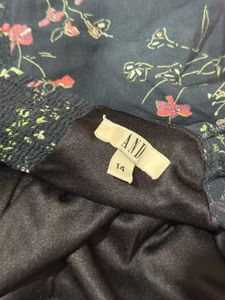 AND Black Floral Midi Dress | XL (Size 14) |