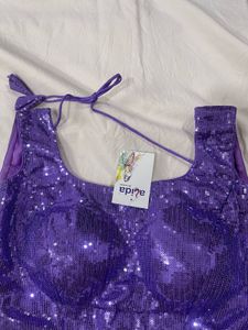 Sparkling Purple Sequin Blouse
