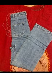 Y2k Light Wash Cargo Jeans