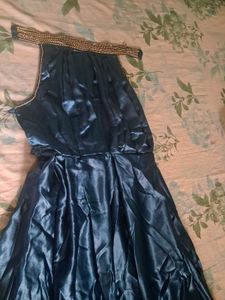 halter neck Blue Gown fit upto 36