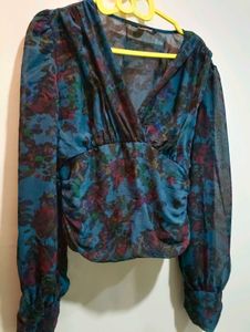 Floral Sheer Long Sleeve Top