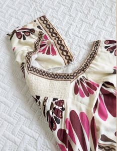 Boho Floral Print Bell Sleeve Mini Dress