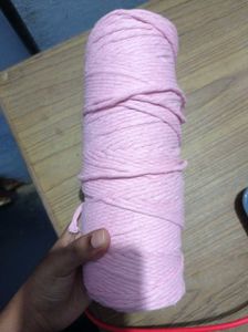 pink cotton macrame cord 3 mm singleply