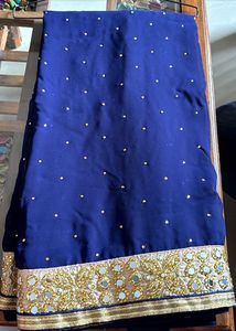Embellished Royal Blue Saree