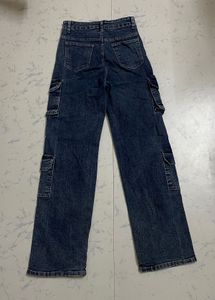 Blue Denim Cargo Jeans