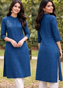 Stylish Blue Embroidered Kurta for Women