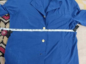 Royal Blue Button-Up Blouse