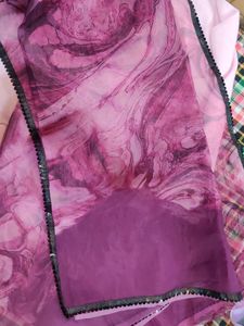 Purple Organza Saree Without Blouse And Fall
