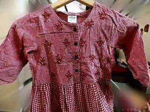 Utsa Westside Gingham Embroidered dress