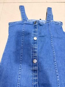 Denim Button-Front Midi Dress