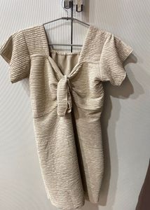 Textured Tie-Front Mini Dress