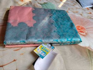 Elegant Pink &amp; Blue Silk Saree
