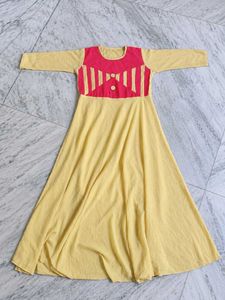 Elegant Yellow &amp; Pink Gown