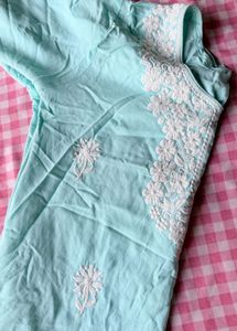 Light Blue Embroidered Kurta