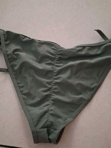 Olive Green Tie-Side Bikini Bottom