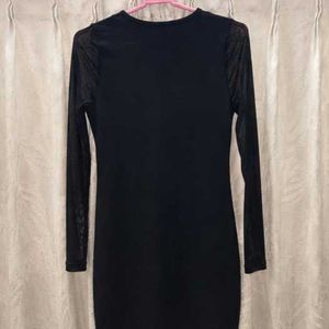 Black Netted Bodycon Dress