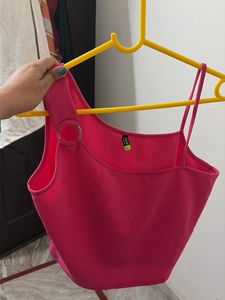 Hot Pink Ring Detail Tank Top