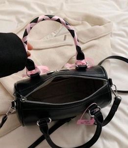 Savana Cute Black Barrel Bag with Pink Bows