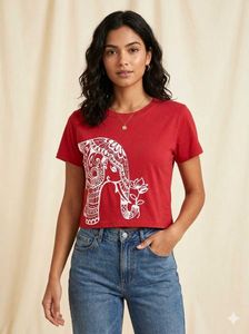 Pink Elephant Print T-Shirt