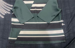 Zara Striped Mock Neck Top