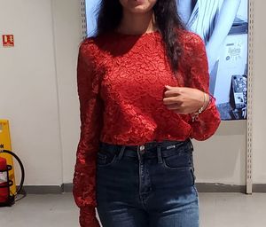 Elegant Red Lace Top