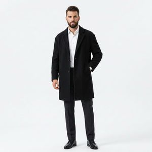 Classic Men's Black Overcoat
