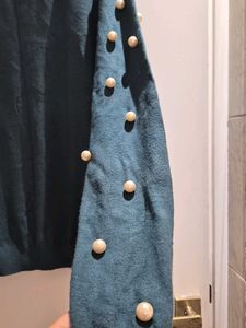 Pearl Detail Teal Sweater